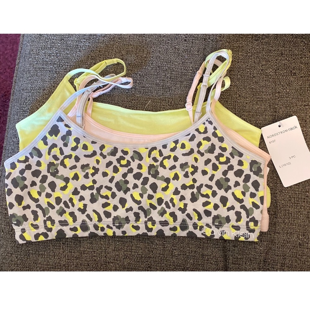 Calvin Klein Girls Logo Branded Bralette - Pack of 3